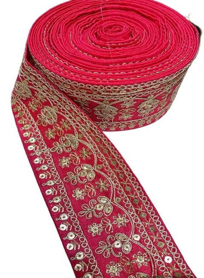 Deeps Creation Designer Fancy Laces Saree Lace Craft Dress Lehenga Border Embroidered Laces 2.5 Inch Wide 9 meter (tomato)